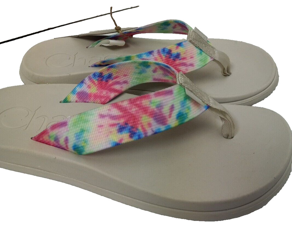 Chaco Chillos Flip Flops Sandals Thong Light (Beige) Tie Dye Womens Sz 6
